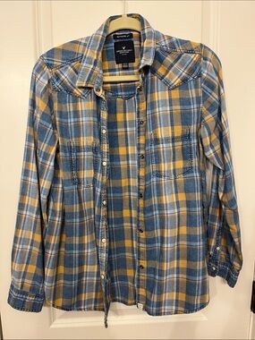 American Eagle Plaid Boyfriend Shirt